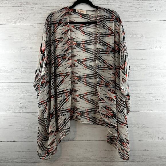 Modage Abstract Geometric Open Front Kimono Size M - Picture 1 of 7